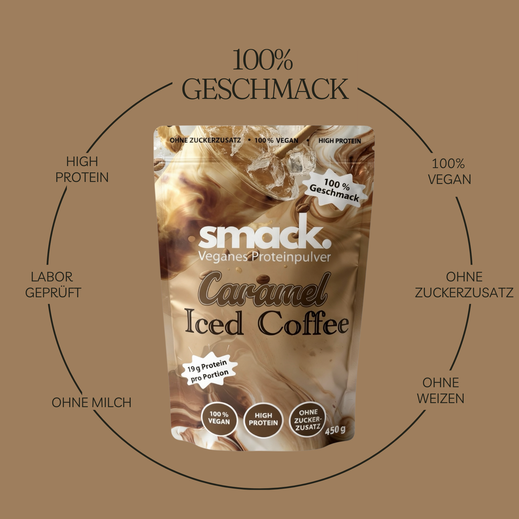smack. Veganes Proteinpulver Caramel Iced Coffee 450 Gramm