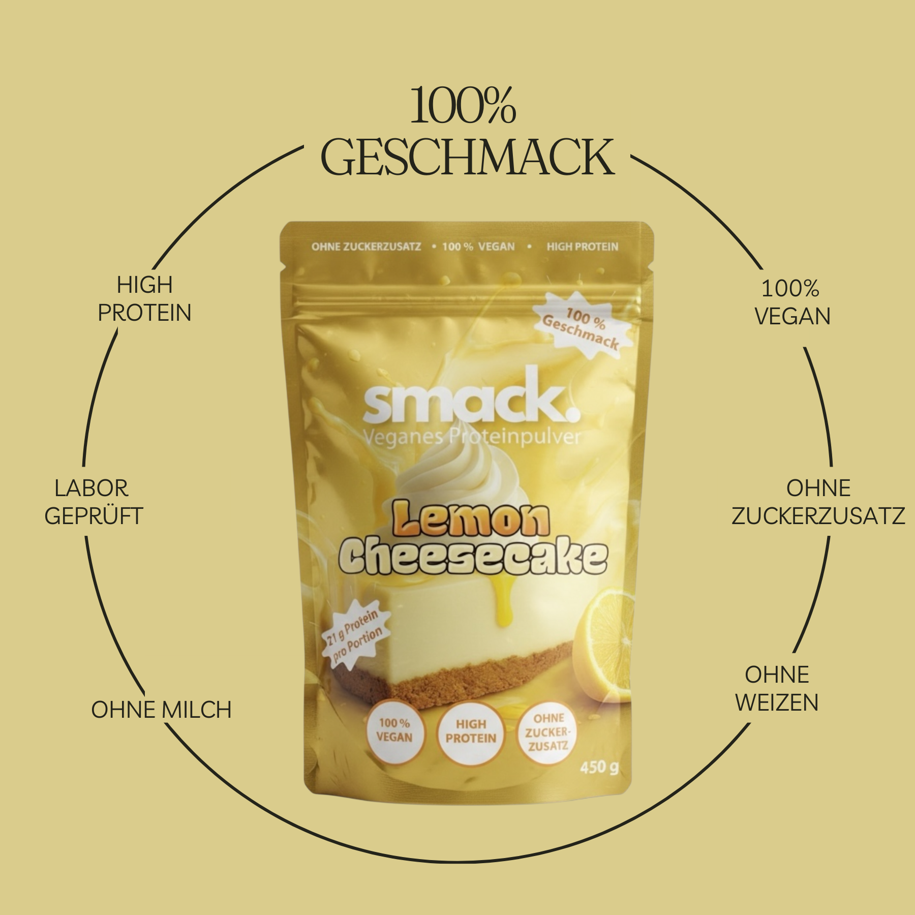 smack. Veganes Proteinpulver Lemon Cheesecake