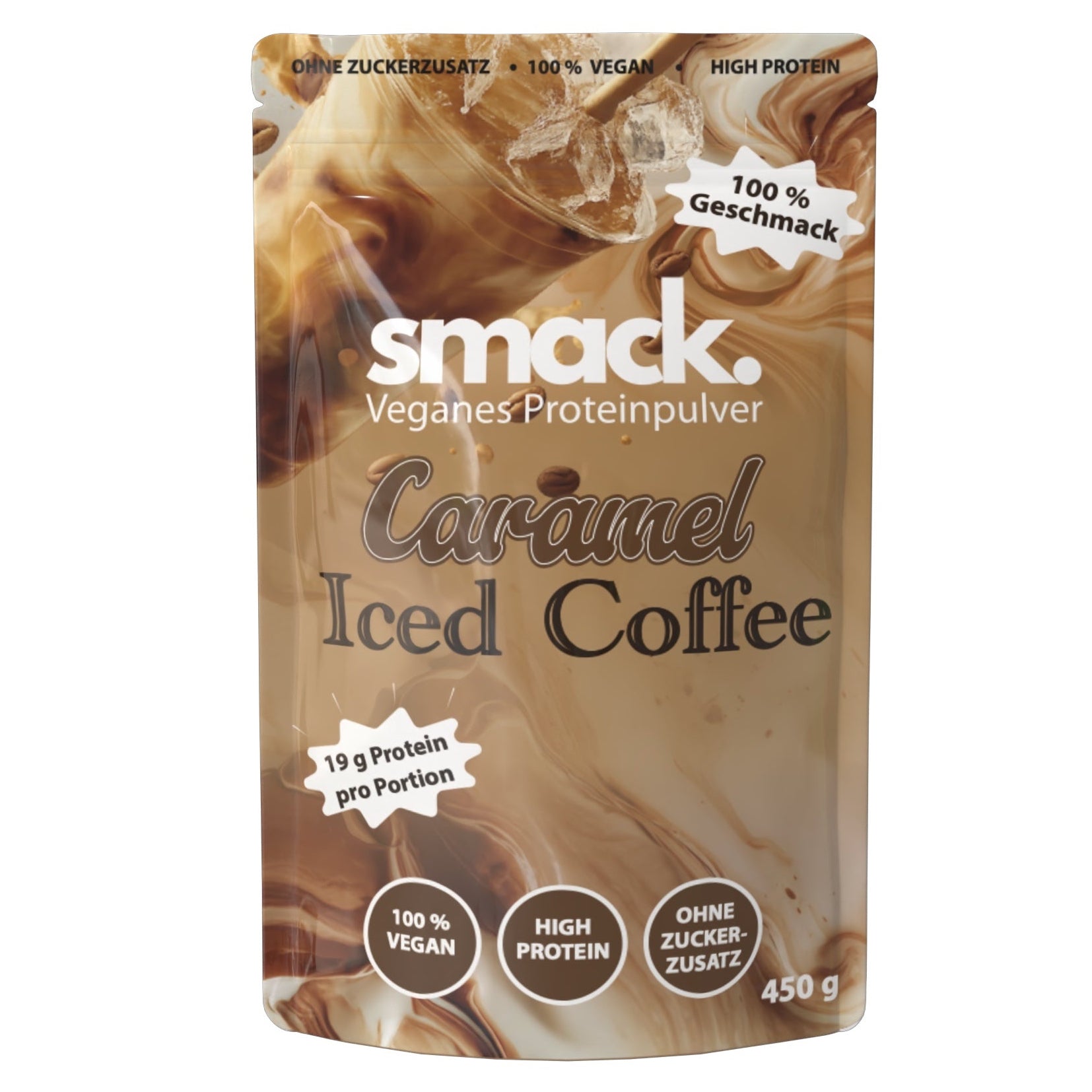 smack. Veganes Proteinpulver Caramel Iced Coffee 450 Gramm