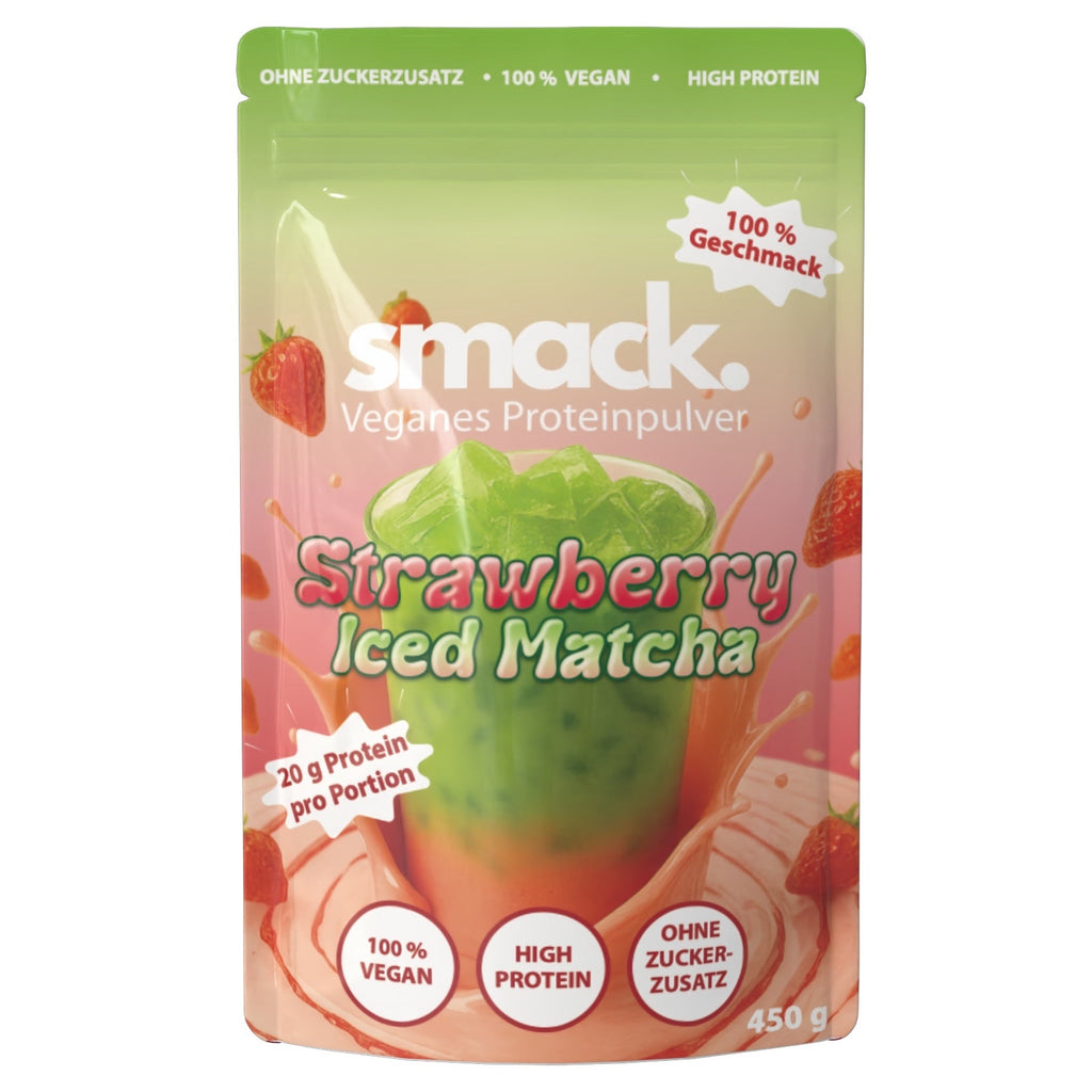 smack. Veganes Proteinpulver Strawberry Iced Matcha 450 Gramm