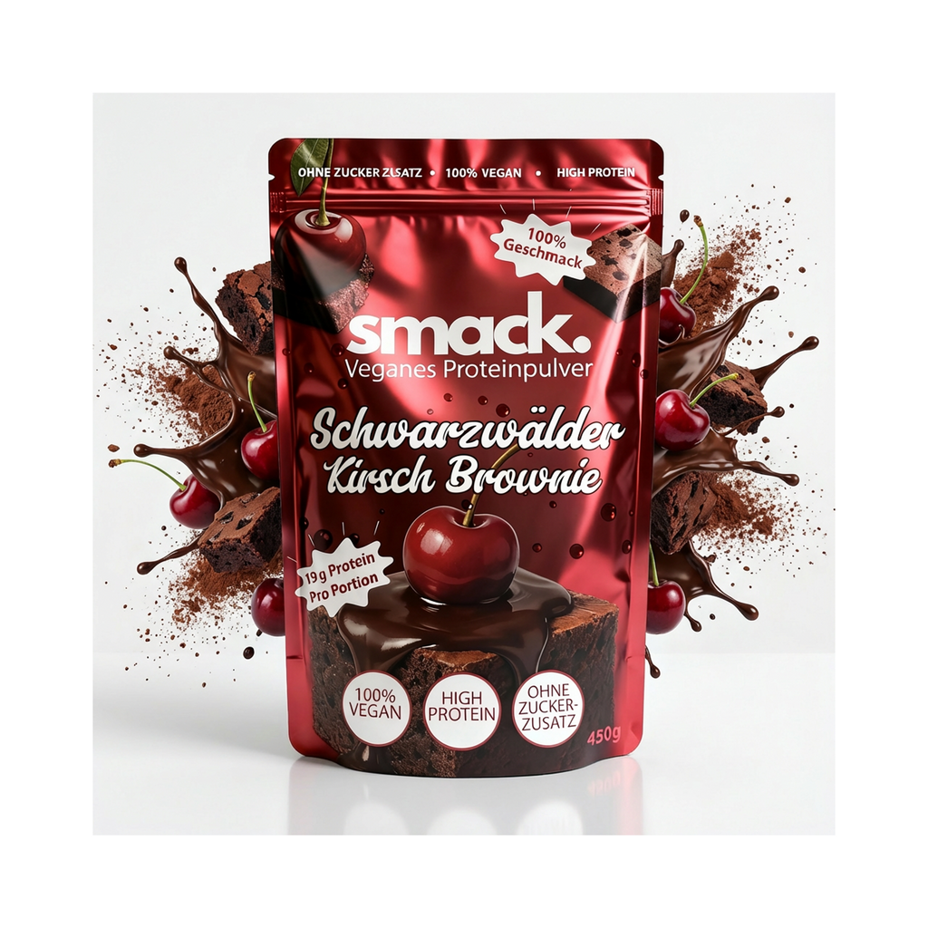 smack. Veganes Proteinpulver Schwarzwälder Kirsch Brownie 450 Gramm