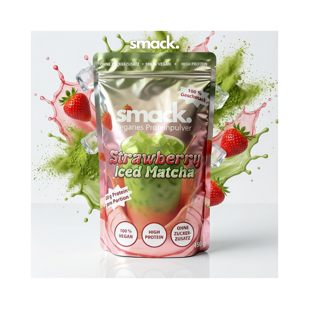 smack. Veganes Proteinpulver Strawberry Iced Matcha 450 Gramm